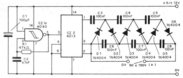 Figura 1 – Diagrama do multiplicador de tensão
Figura 1 – Diagrama do multiplicador de tensão