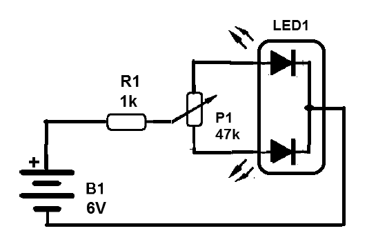    Figura 7 – Usando LED bicolor
