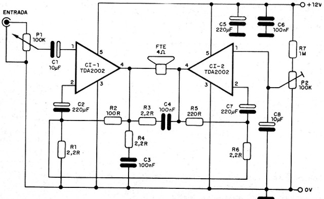 Figura 3 – Diagrama de um canal do amplificador
Figura 3 – Diagrama de um canal do amplificador