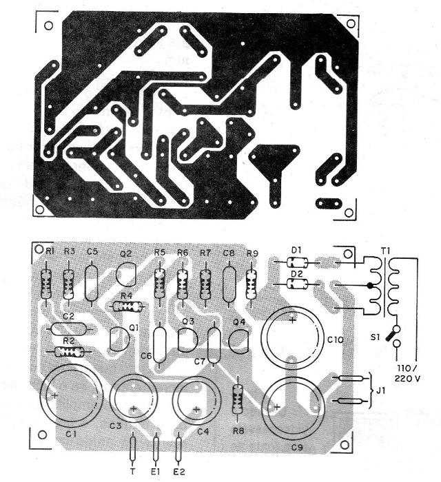 Figura 5 – Placa de circuito impresso para a montagem
Figura 5 – Placa de circuito impresso para a montagem
