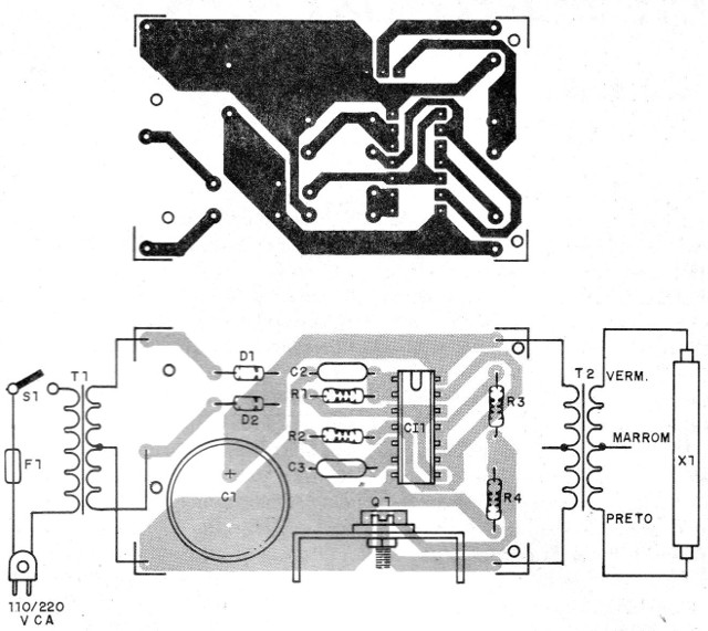   Figura 2 – Disposição dos componentes na placa
