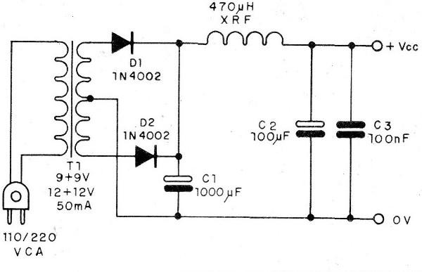 Figura 3 – Fonte de alimentação para o circuito
Figura 3 – Fonte de alimentação para o circuito