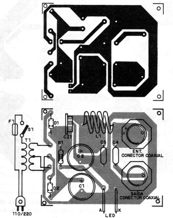Figura 6 – Placa para a fonte
Figura 6 – Placa para a fonte