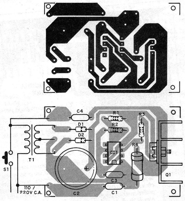 Figura 5 – Placa de circuito impresso para o transmissor via rede
Figura 5 – Placa de circuito impresso para o transmissor via rede