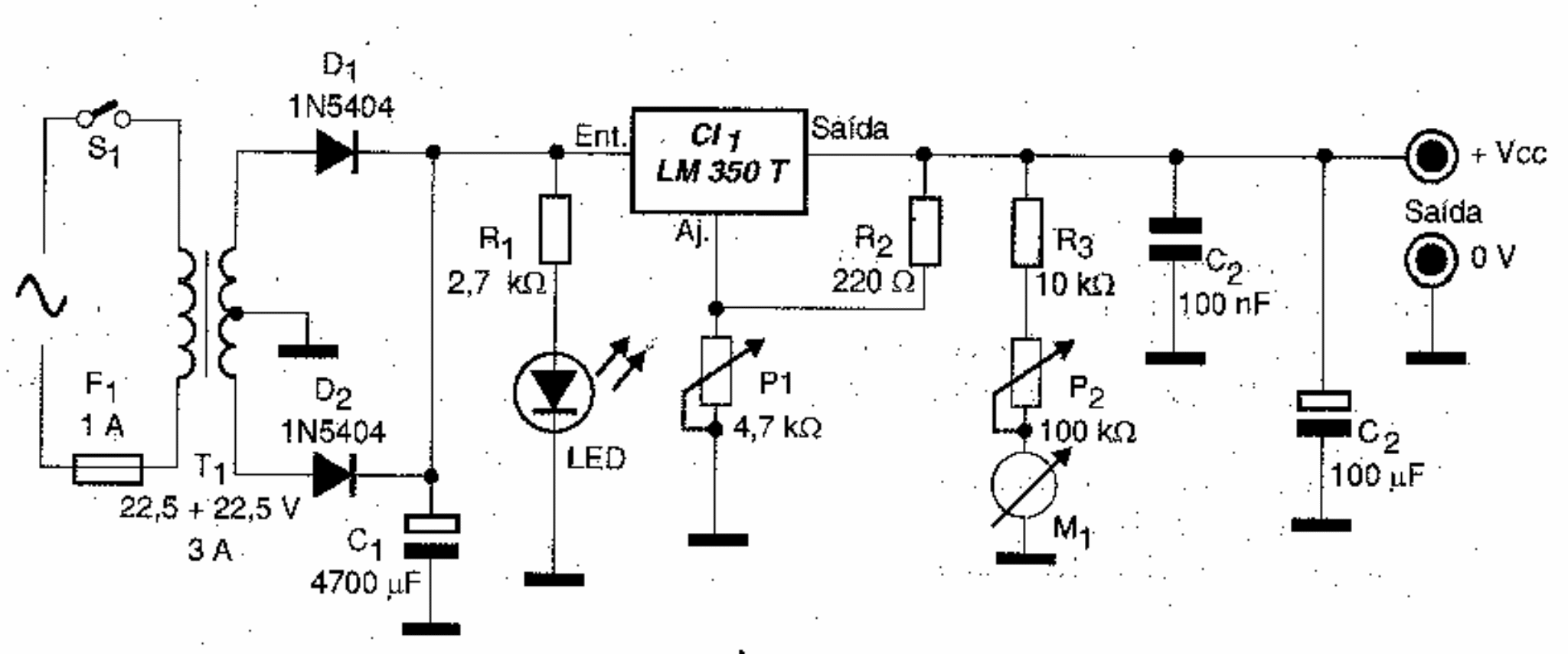 Fonte 1,2 V a 24 V x 3 A
