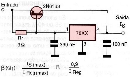 Figura 116 – Para obter correntes maiores do que 1 A pode ser usado este circuito.
