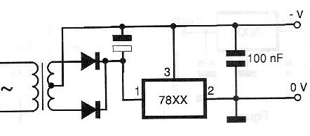 Figura 118 – Fonte com regulagem negativa usando o 78xx
