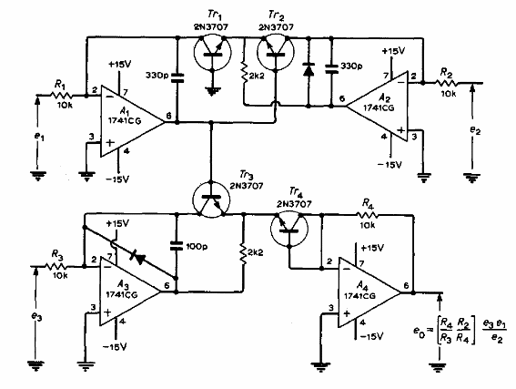 Figura 9 – Um circuito para uma operação complexa – divisão e multiplicação
