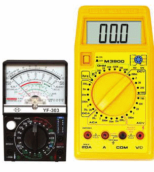 Figura 1- Um multímetro analógico e um multímetro digital
