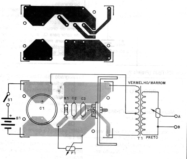 Figura 3 – Placa de circuito impresso para o projeto 1
