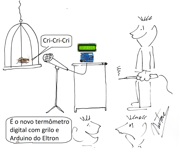 Figura 2 – Termômetro de grilo com Arduino do Eltron
Figura 2 – Termômetro de grilo com Arduino do Eltron