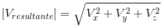 Figura 8 - módulo (ou intensidade)  da velocidade resultante do objeto, em função das intensidades das velocidades individuais dos eixos.
