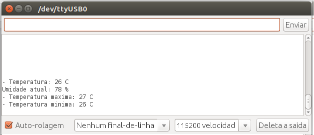 Figura 11 - medições no monitor serial
Figura 11 - medições no monitor serial