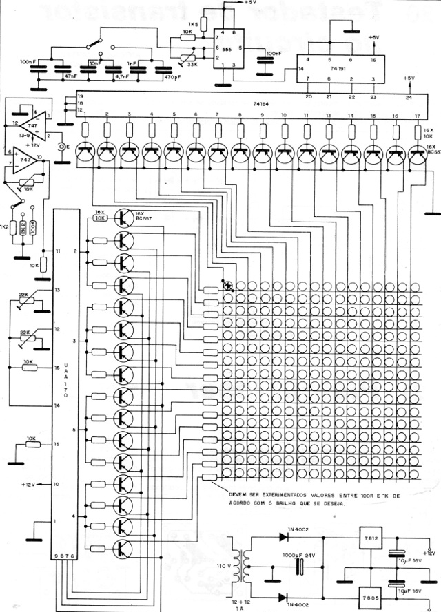 Figura 13 – osciloscópio de LEDs
Figura 13 – osciloscópio de LEDs
