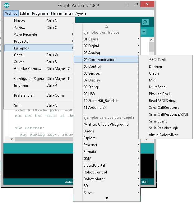 Figura 4 - Menu por exemplo código
