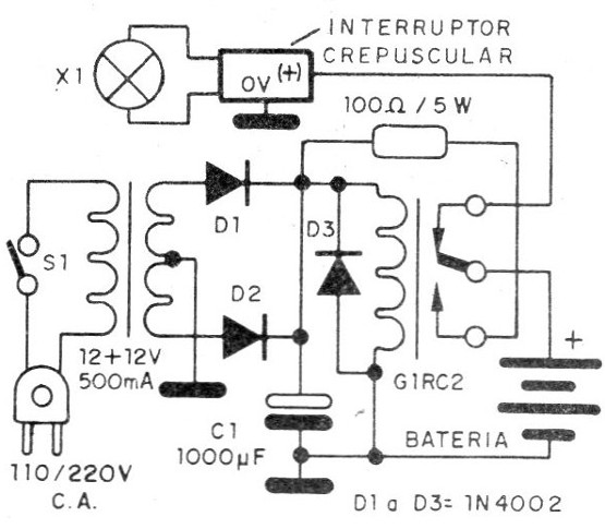 Figura 3 – Um sistema de luz de emergência
Figura 3 – Um sistema de luz de emergência