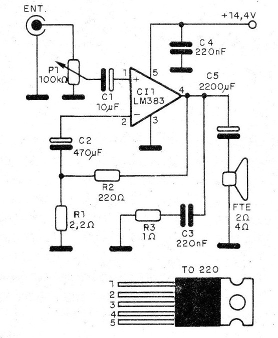 Figura 1 – Diagrama completo do amplificador
Figura 1 – Diagrama completo do amplificador