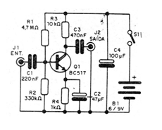 Figura 1 – Diagrama do pré amplificador
Figura 1 – Diagrama do pré amplificador