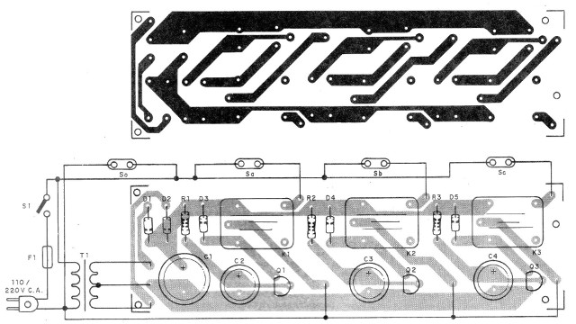 Figura 3 – Placa de circuito impresso para a montagem
Figura 3 – Placa de circuito impresso para a montagem