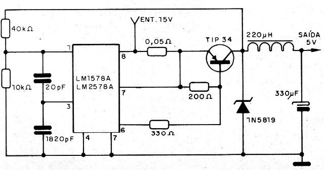 Figura 8 – Conversor de 15 para 5 V
Figura 8 – Conversor de 15 para 5 V