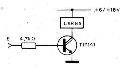 Figura 3 – Usando um transistor Darlington
Figura 3 – Usando um transistor Darlington