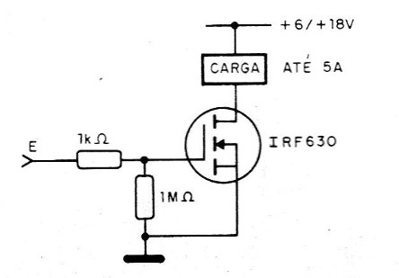 Figura 4 – Circuito com MOSFET de potência
Figura 4 – Circuito com MOSFET de potência