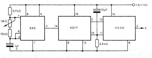 Figura 21 – Longa temporização com o 4017 e 4020

