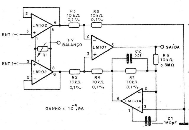 Figura 1 - Amplificador para instrumentação
Figura 1 - Amplificador para instrumentação