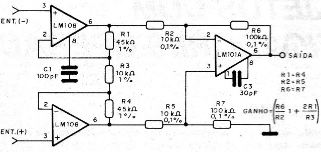 Figura3 – Outro amplificador com ganho 100
