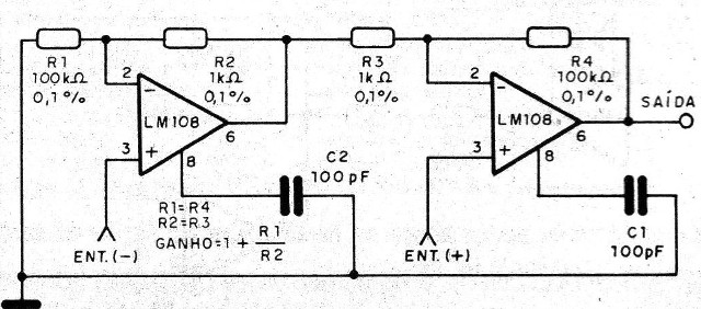 Figura 4 – Amplificador Para Instrumentação
Figura 4 – Amplificador Para Instrumentação