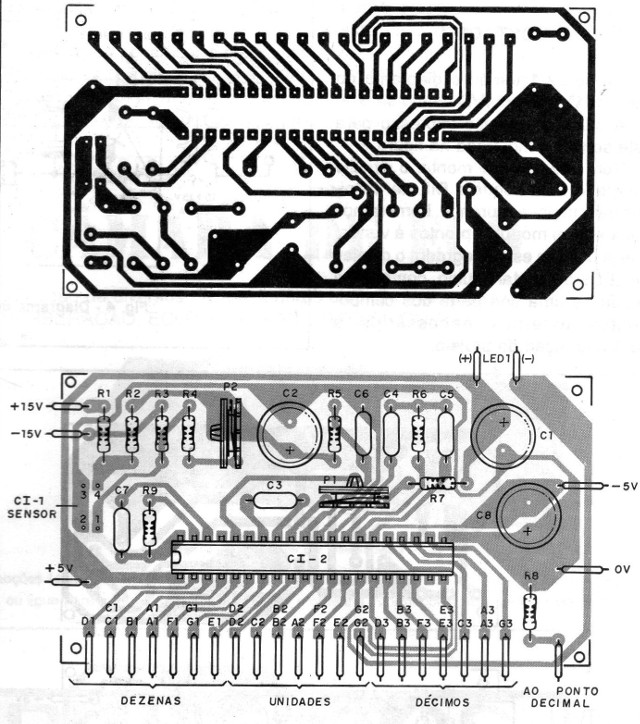    Figura 2 – Placa de circuito impresso para o sensor
