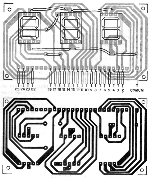 Figura 3- Placa para os displays
Figura 3- Placa para os displays
