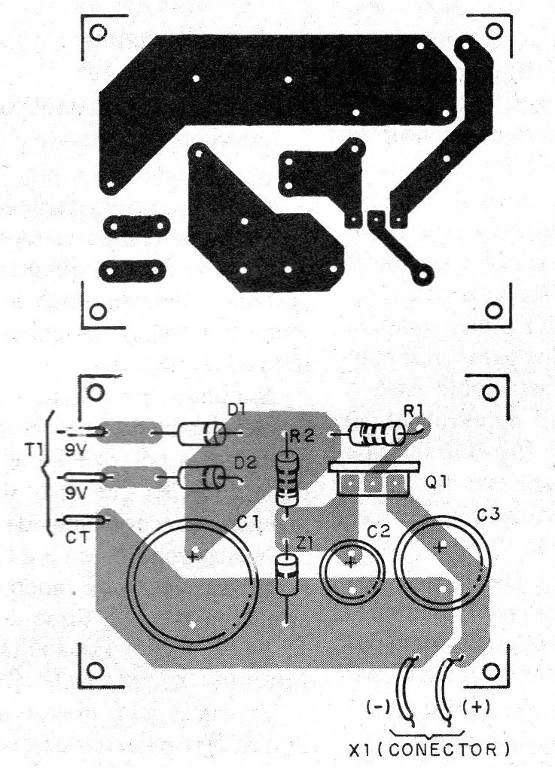 Figura 2 – Placa de circuito impresso para a montagem
Figura 2 – Placa de circuito impresso para a montagem