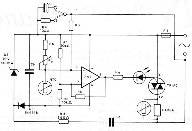 Figura 25 – Controle térmico com Triac
Figura 25 – Controle térmico com Triac