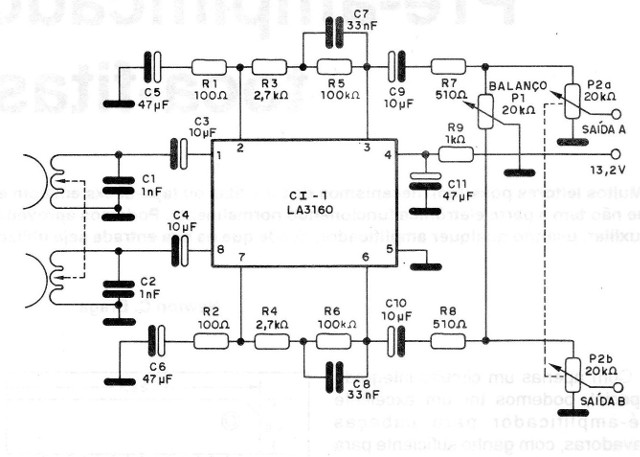 Figura 3 – Diagrama do pré-amplificador
Figura 3 – Diagrama do pré-amplificador