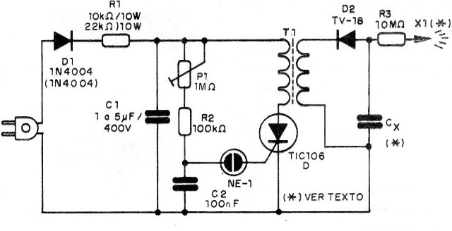 Figura 2 – Um gerador de alta tensão com bobina de ignição
