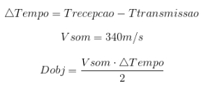 Figura 5 - fórmulas para determinação da distância do sensor ultrassônico ao objeto
