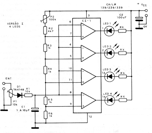 Figura 4 – Circuito para 4 LEDs
