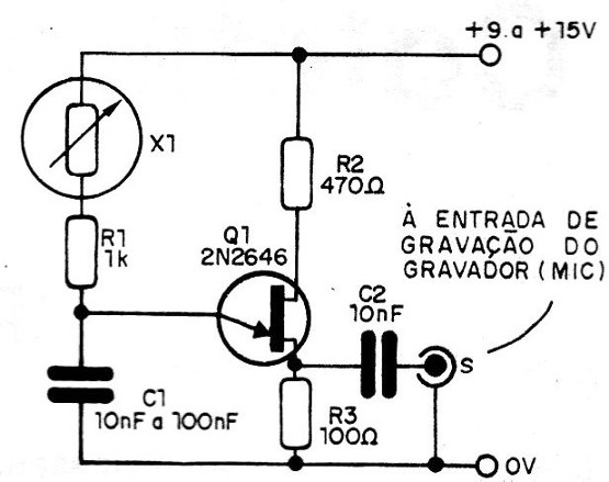    Figura 6 – Sensor resistivo com transistor unijunção
