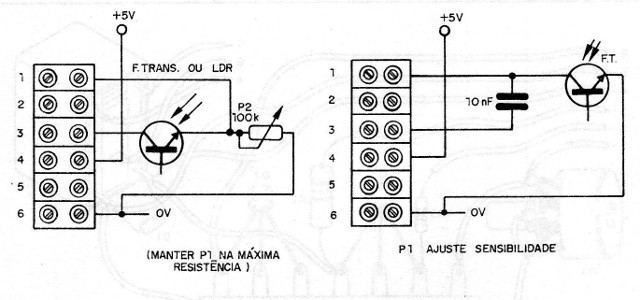 Figura 5 – Disparo com foto-transistores
Figura 5 – Disparo com foto-transistores