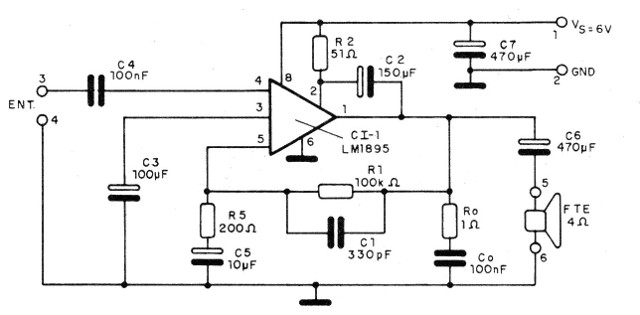 Figura 1 – Diagrama completo do amplificador
Figura 1 – Diagrama completo do amplificador