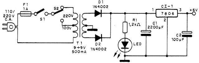 Figura 3 – Fonte para 6 V
Figura 3 – Fonte para 6 V