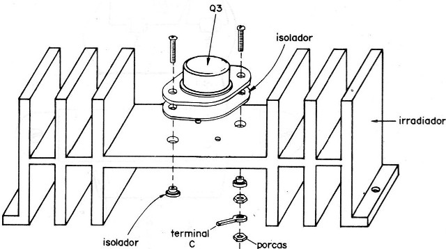 Figura 7 – Montagem do transistor no dissipador
