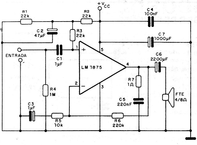 Figura 1 – Diagrama completo do amplificador
Figura 1 – Diagrama completo do amplificador