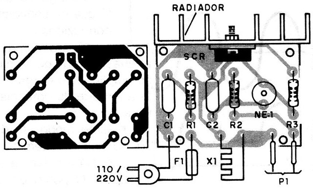 Figura 6 – Circuito impresso para a montagem
Figura 6 – Circuito impresso para a montagem