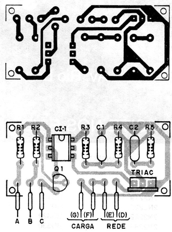 Figura 4 – Placa de circuito impresso para a montagem
Figura 4 – Placa de circuito impresso para a montagem