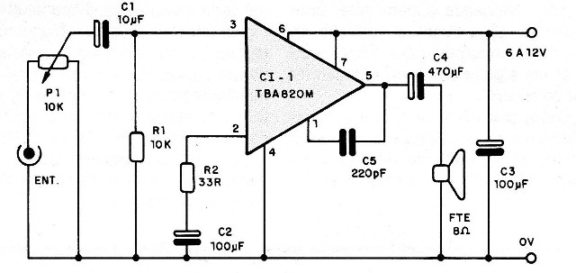    Figura 7 – Amplificador de pequena potência
