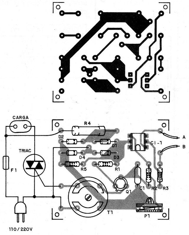 Figura 5 – Placa de circuito impresso para a montagem
Figura 5 – Placa de circuito impresso para a montagem