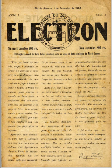 Revista Electron - Edição de 1926
Revista Electron - Edição de 1926