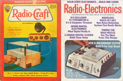 Radio Craft de 1933 e uma Radio Electronics de 1975
Radio Craft de 1933 e uma Radio Electronics de 1975